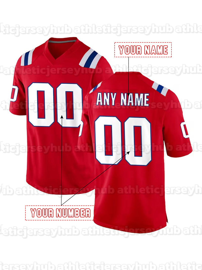 Custom Football Jersey Drake Maye Stefon Diggs Christian Gonzalez 12 Brady Mike Vrabel