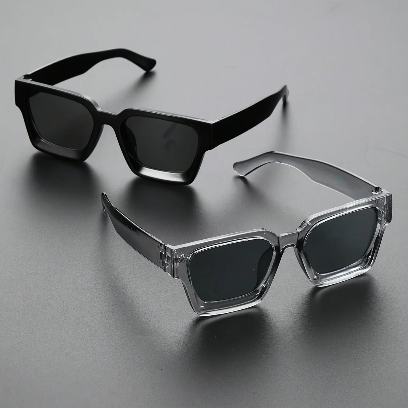 12 PC S Classic Fashion Square Plastic Frame Women Sunglasses For Men Daily Life Shades Eyewear Accessories 250829