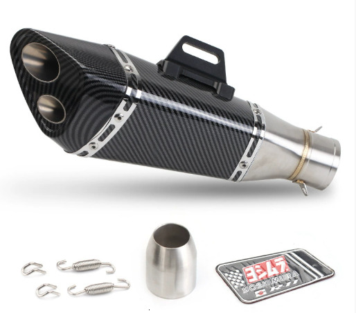 Motorcycle modification S2 carbon fiber double mouth hexagonal angled fish mouth imitation Scorpio