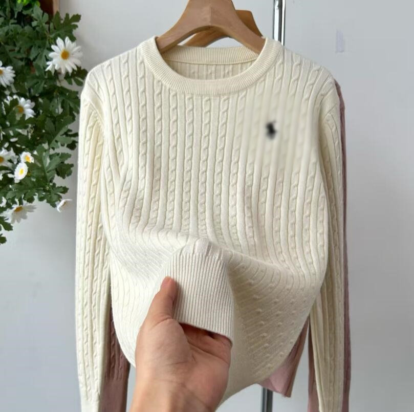 Luxury Women's Sweaters Knitting O-Neck Long-Sleeve polo designer sweater Black white Pullover Oversized Loose Pieces Tops