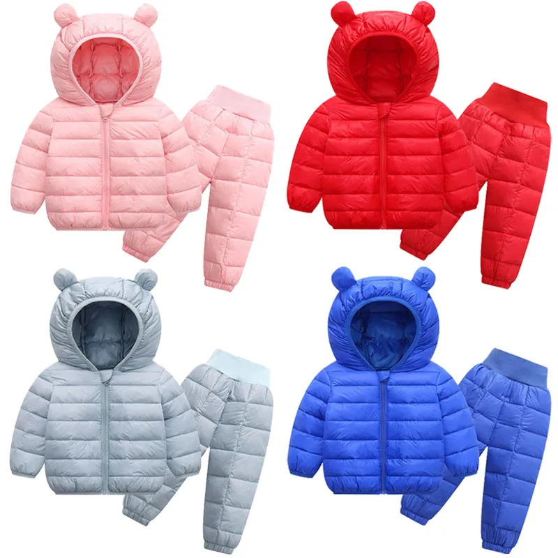 Children Winter Clothing Sets Baby Boy Keep Warm Hooded Down Jackets Pants Clothing For Girls Snowsuit Coats Ski Suit 250829