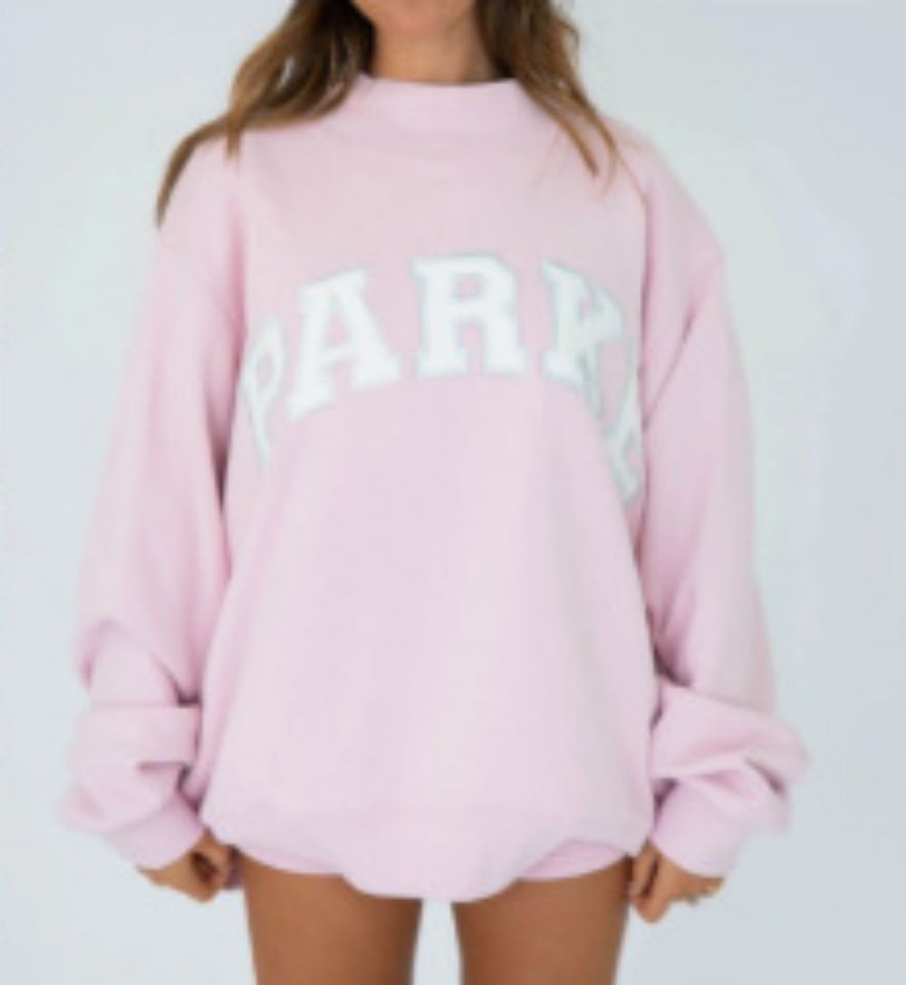 Parke Womens Autumn Loose Fit Letter Print Hoodie parke sweatshirt 100% Cotton Long Sleeve Pullover Hooded Top Daily Casual parke sweatshirt womens AAA015