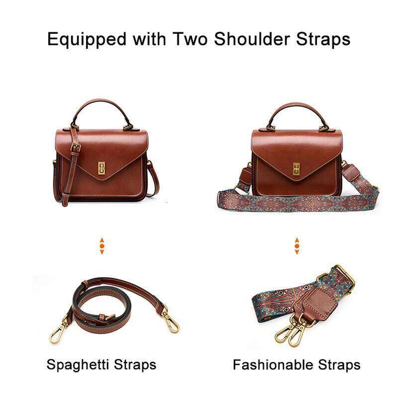 High-Quality Real Cowhide Women Shoulder Designer Retro Small Tote Bag Ladies Crossbody Bags Female Classic Satchels