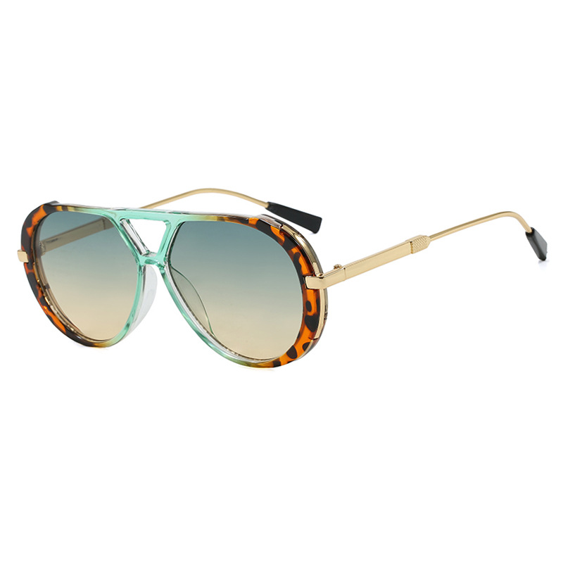 Double Bridge Retro Sunglasses Vintage Large Frame UV Protection Shades for Women Men