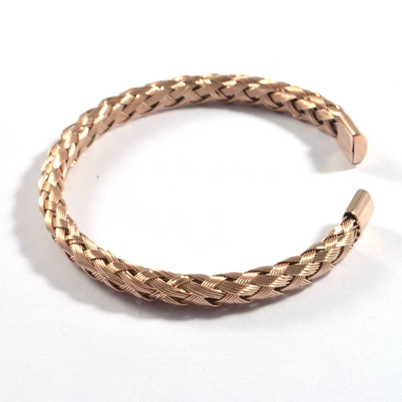 Fashion Women Girls Silver Gold Stainless Steel Open Bead Naill Bangle Bracelets Jewelry A Gift