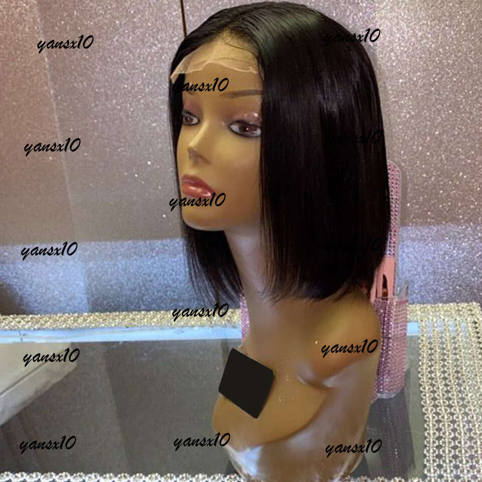 4x4 Lace Closure Wig Brazilian Straight Short Bob Human Hair Wigs Gagaqueen 150% Density