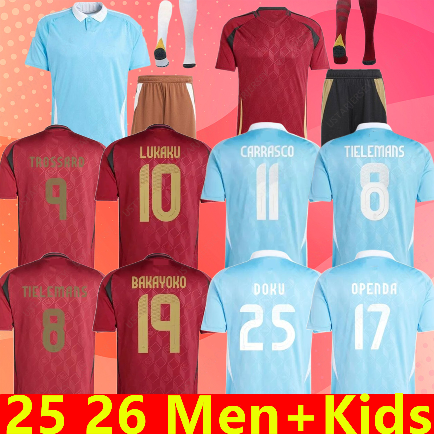 S-2XL 24 25 BELGIUM soccer jerseys DE BRUYNE R. LUKAKU E. HAZARD 2024 2025 MERTENS BATSHUAYI TIELEMANS T.HAZARD Fans Player football shirt uniform Men Kids Kits