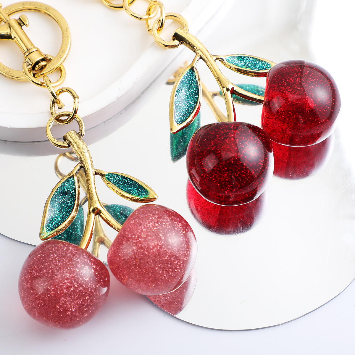 Cherry Keychains Exquisite Creative Handbag Accessory Car Key chain Decoration Gift