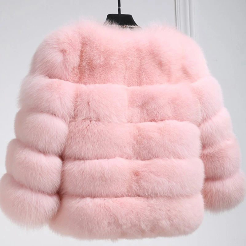 Winter Girls Faux Fur Coat Elegant Baby Girls Fox Fur Jackets And Coats Warm Parka Kids Outerwear Clothes Thick Girls Coat 250908