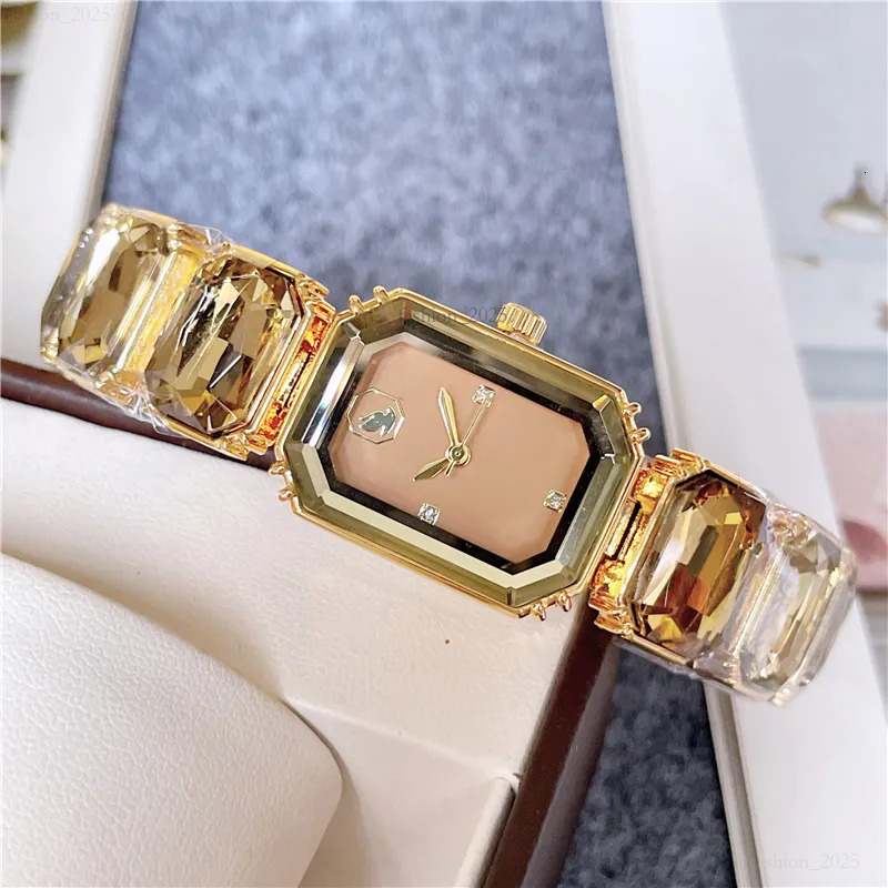 Designer Swarvski Watch Fashion Full Brand Wrist Watches High Quality Women Girl Colorful Gems Style Steel Metal Band Fashion Swarovksi Watch Quartz Clock 811