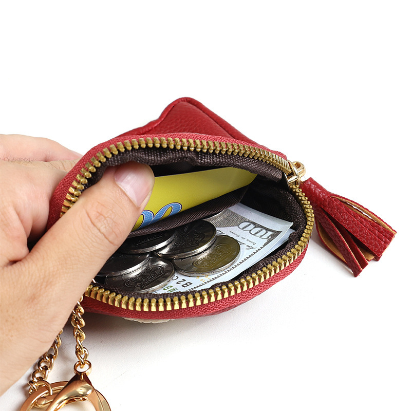 2025 autumn new mini creative cartoon zipper coin wallet with simple and niche mini design, small and exquisite cute keychain coin bag designer wallet