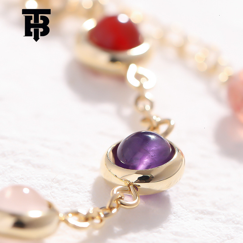 Free Shipping New Accessories Crystal For Women Sweet Colorful Lucky Exquisite Version Rainbow Candy Beads Bracelet Wholesale Z260313