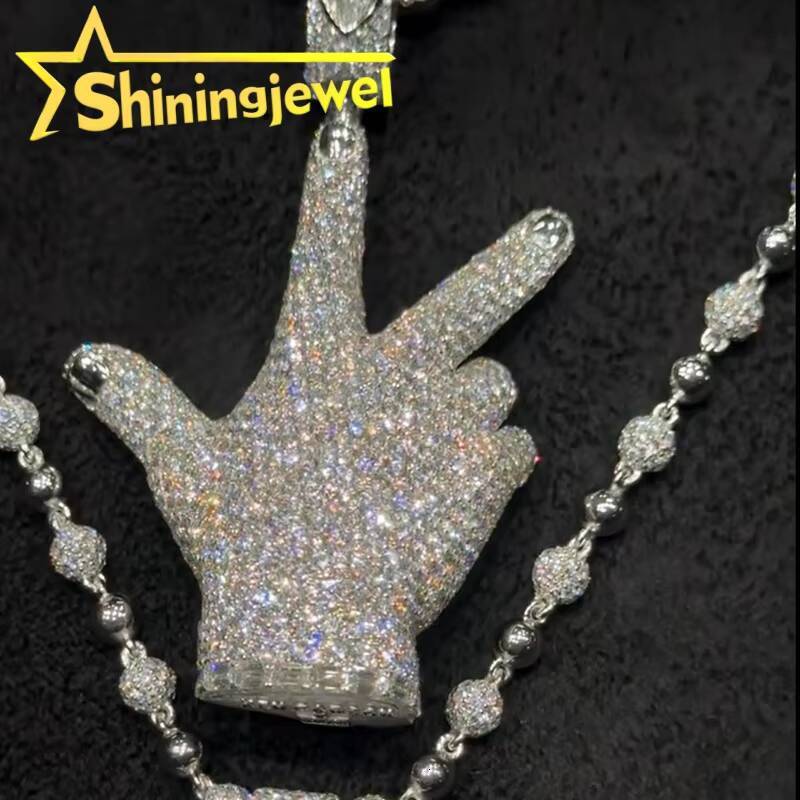 Gold Plated Custom 3D Pendant 925 Sterling Silver GRA Moissanite Pass Diamond Test 3D Design Iced Out Buss Down Pendant