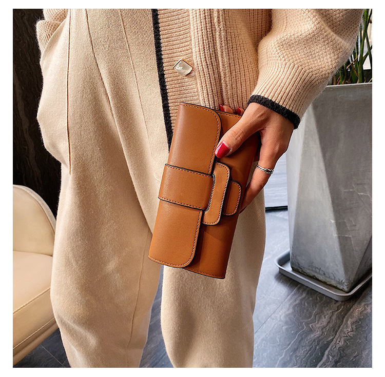 Autumn new women's long wallet, mini lightweight, compact, exquisite, niche design, versatile, commuting, simple, fashionable, light luxury desig