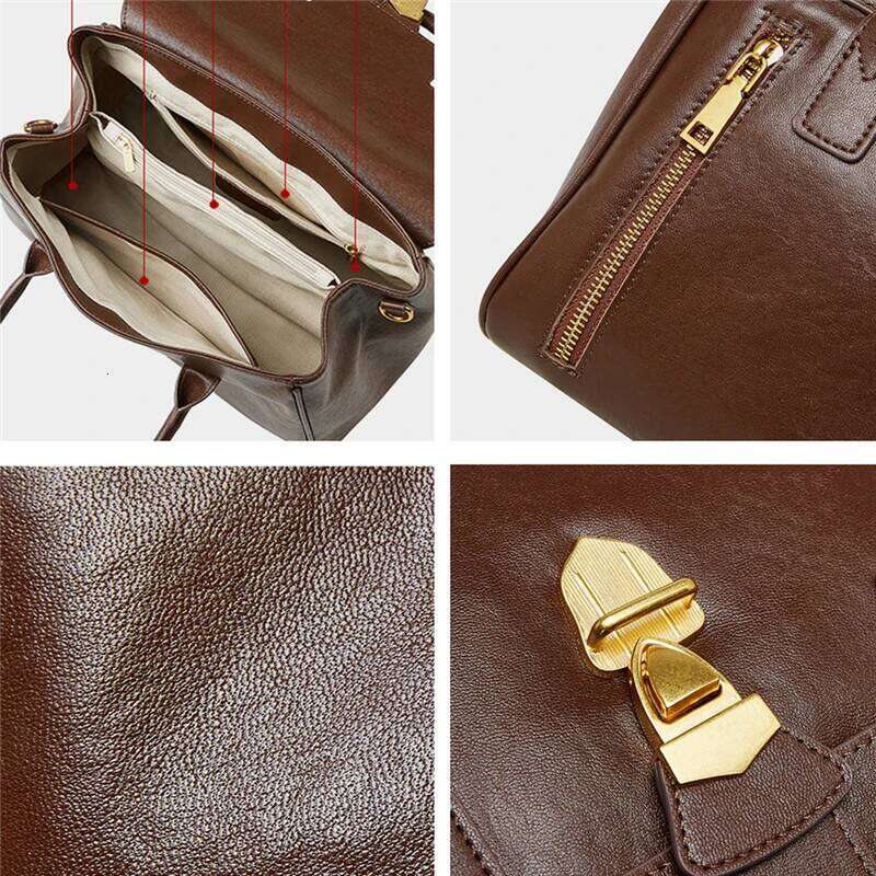 Burminsa Cowhide Genuine Leather Tote Handbags For Women 2025 Designer Satchel Commuter Ladies Shoulder Crossbody Bags