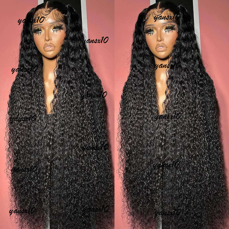 200density Full Brazilian Wave Frontal Wig Transparent 13x4 Lace Front Human Hair for Women Pre Plucked Deep Curly Synthetic Closure Wigs 28