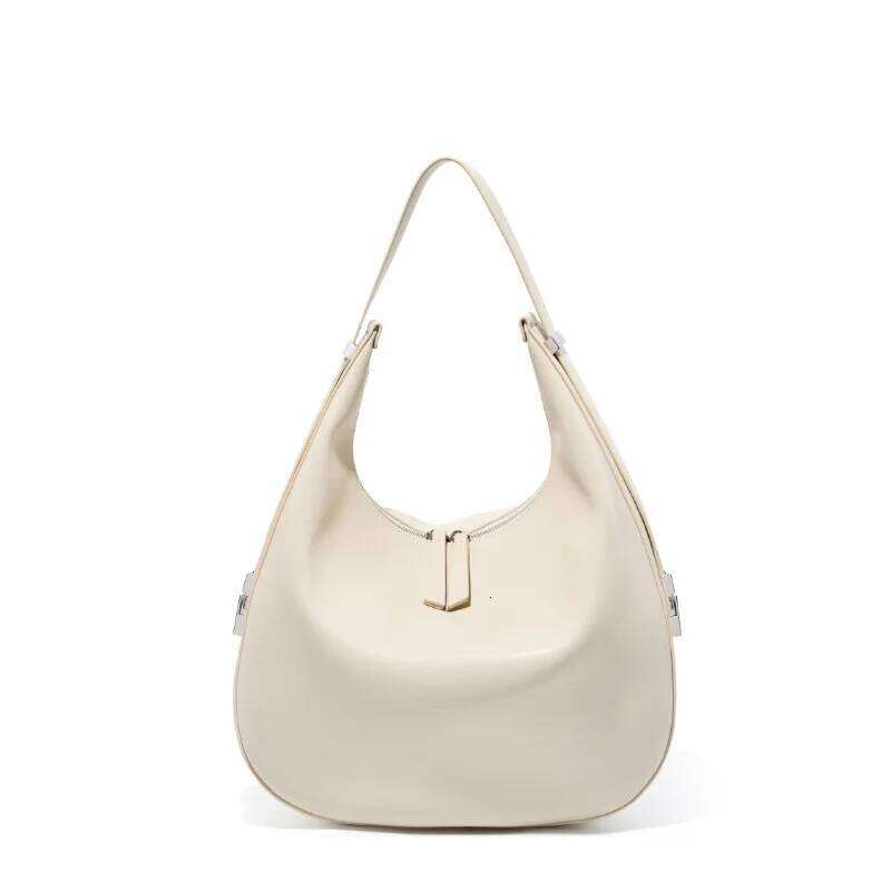 Genuine Leather Women's Tote Bags Large Capacity Fashion Shoulder Bag High Quality Cowhide Female Half-Moon Purses And Handbags