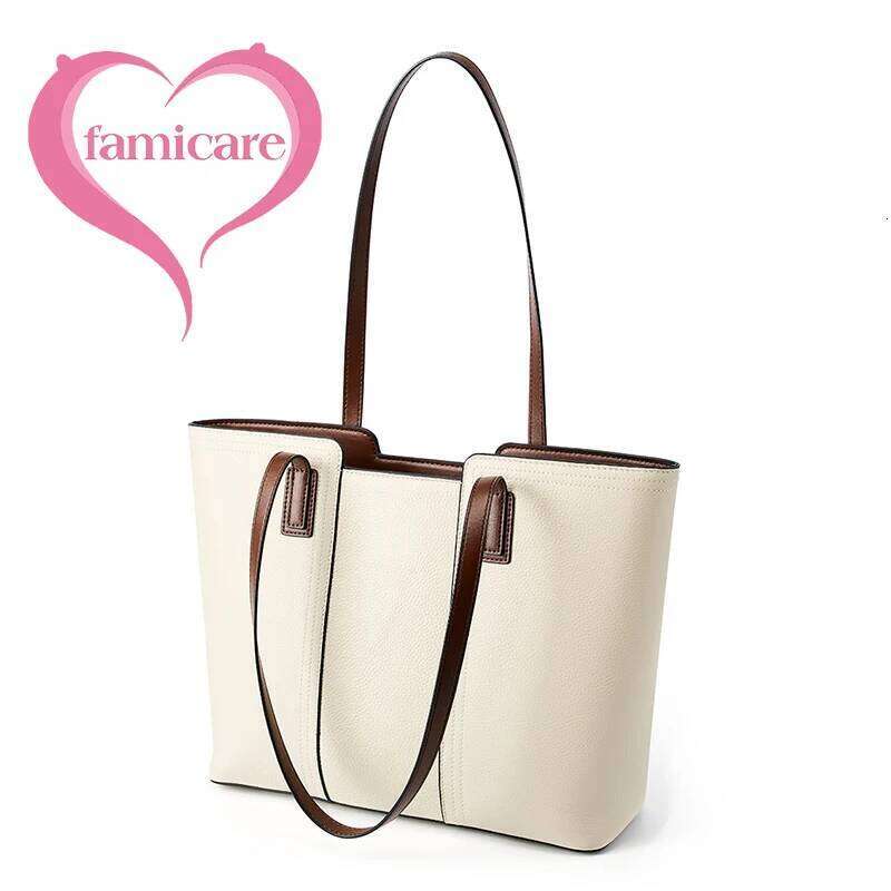 New Women Large Capacity Commuter Tote Lady First Layer Cowhide Armpit Bag Female Fashion Single Shoulder Laptop Handbag