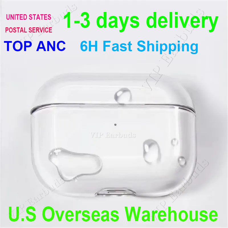 USA Stock for airpodspros with ANC Top Quality airpodspro2 Pro 2 2nd Earphones Air 3rd 4 Headphone Accessories Silicone Protective Case Wireless Charging Box Cases