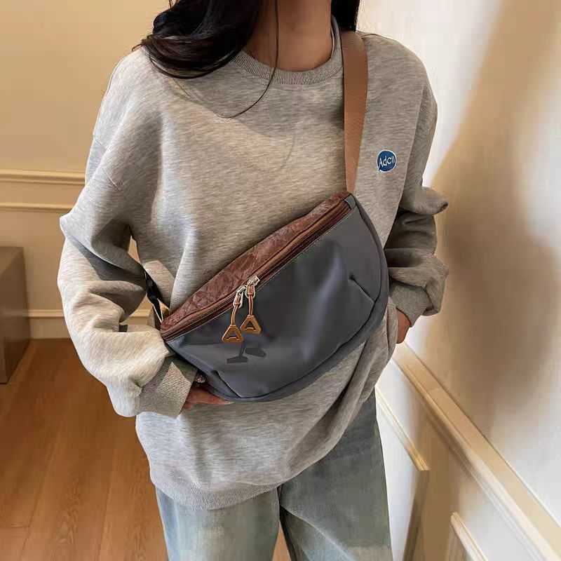 Backpack women's cross-body bag 2025 new model, large capacity, niche and versatile, fashionable bag, casual waist bag, dumpling bag Z250407