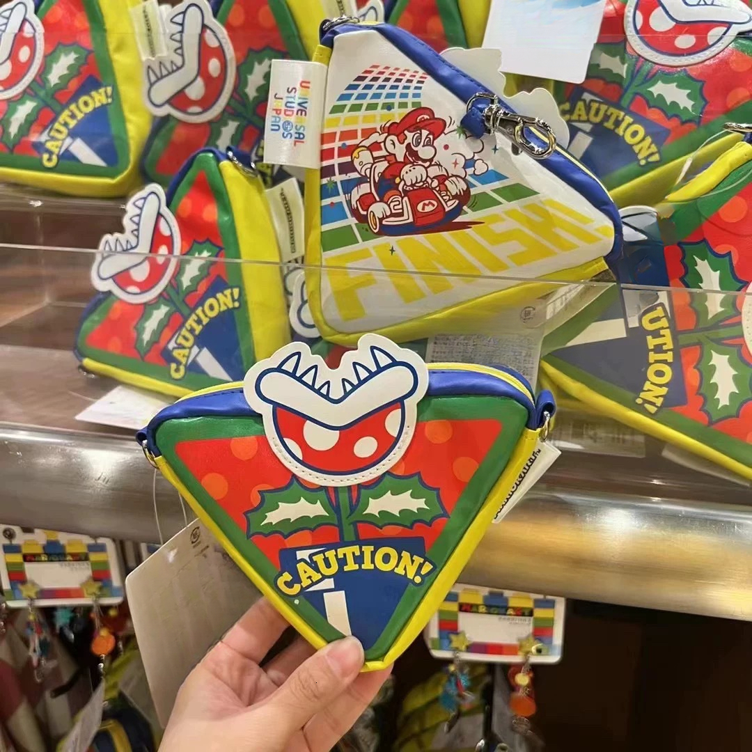 Autumn New Arrivals Japan Osaka Limited USJ Universal Studios Mario Storage Bag PU Leather Cartoon Cute Piranha mini Coin Purse