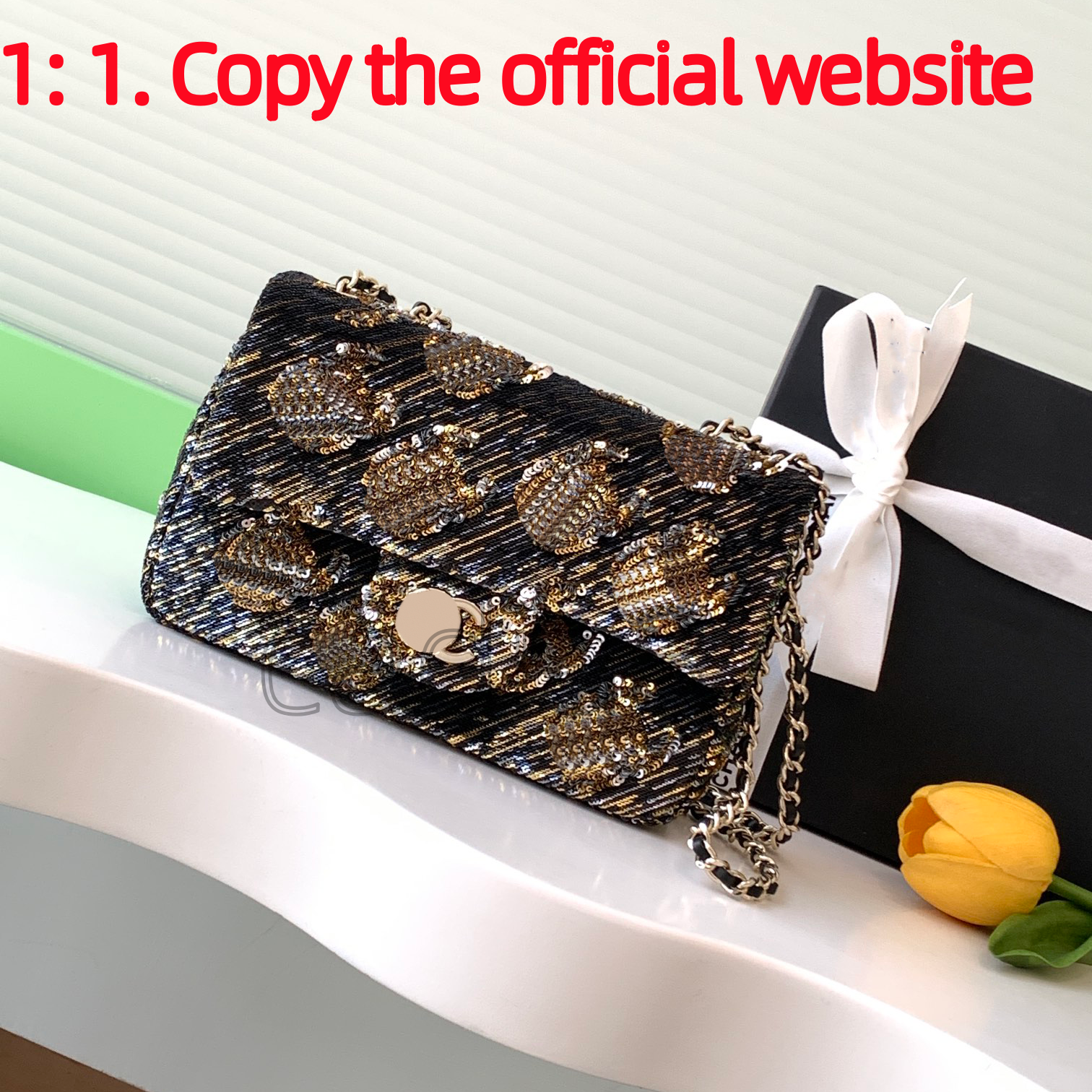 Top quality luxury bag shoulder bag designer bag fashion Sequin handbag crossbody bag chain flap bag hand bag real leather purse wallet lady bag classic cf bag