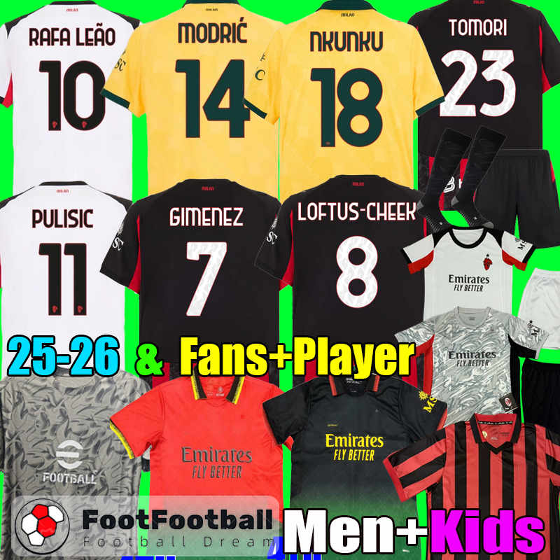 2025 Ac milian jersey MODRIC NKUNKU 125th 4TH PULISIC Football Shirt Soccer Jerseys AC Milanjersey 25 26 THEO REIJNDERS ROMAGNOLI LEAO LOFTUS CHEEK men kids maglia