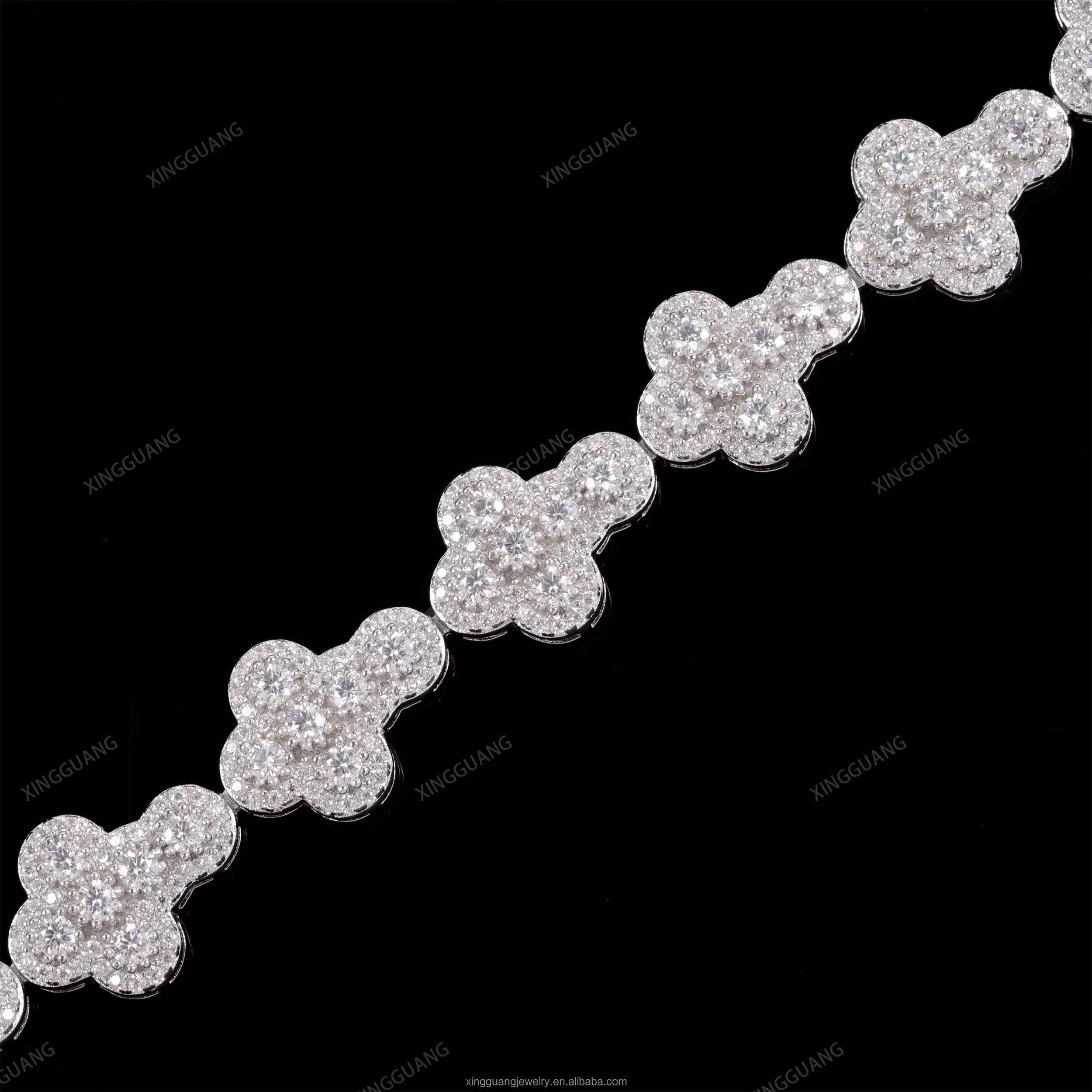 Wholesale Fine Jewelry Cross Moissanite Bracelet 925 Sterling Silver VVS Moissanite Diamond Iced Out Moissanite Bracelet Men