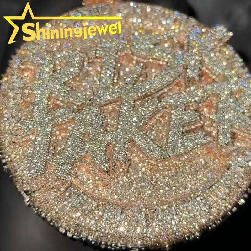 Iced Out Buss Down Gold Plated Custom Name Pendant 925 Sterling Silver GRA Moissanite Pass Diamond Test Letters Hip Hop Pendant
