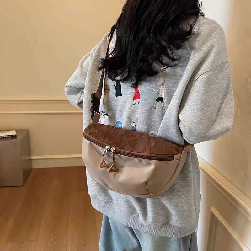 Backpack women's cross-body bag 2025 new model, large capacity, niche and versatile, fashionable bag, casual waist bag, dumpling bag Z250407