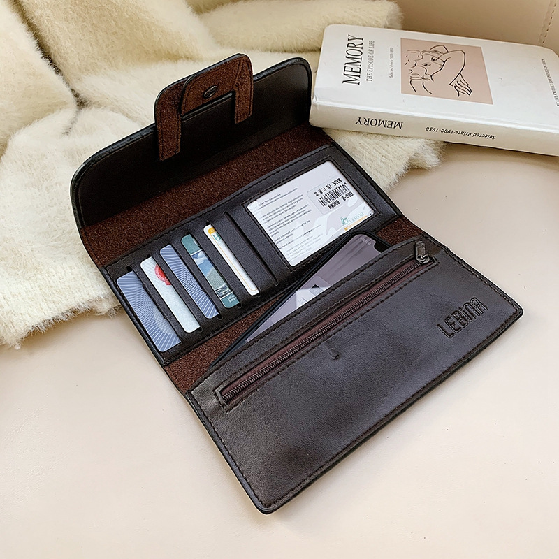 Autumn new women's long wallet, mini lightweight, compact, exquisite, niche design, versatile, commuting, simple, fashionable, light luxury desig