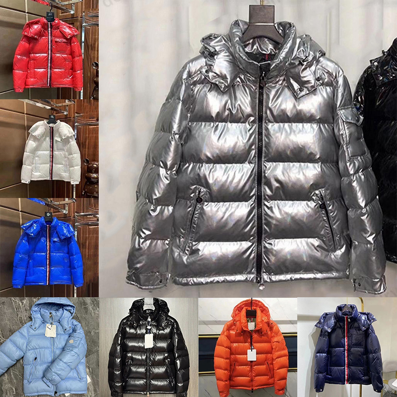 Winter Mens Puffer Jacket Parka Women Classic Black Red Blue Glossy Surface Down Coats Outdoor Warm Feather Jacket Coat Outwear Casual Couples Coat