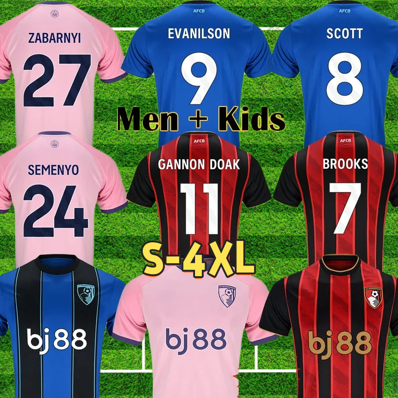 S-4XL 25 26 bournemouth soccer home away jersey KLUIVERT SemeYo OUATTARA SOLANKE CHRISTIE ZABARNYI FAIVRE TAVERNIER BROOKS 2025 SEMENYO Home Football Shirt Men Kids