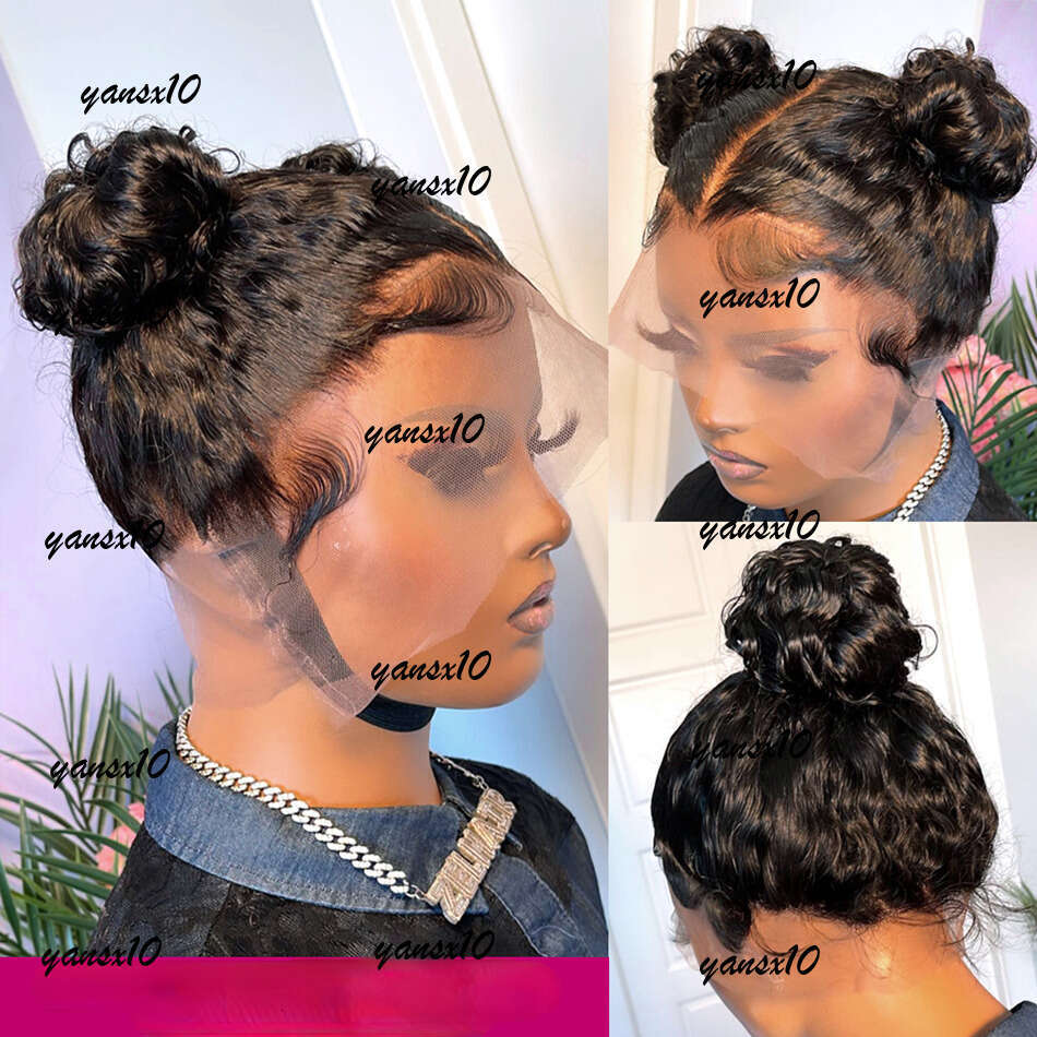 200density Full Brazilian Wave Frontal Wig Transparent 13x4 Lace Front Human Hair for Women Pre Plucked Deep Curly Synthetic Closure Wigs 28