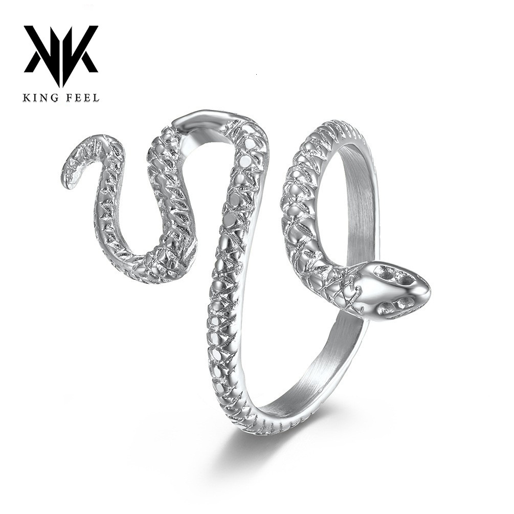 Luxury Brand Designer Jewelry European And American Style Stainless Steel Snake-Shaped Women's Ring Water Snake Venom Snake Beauty Snake Enchanti
