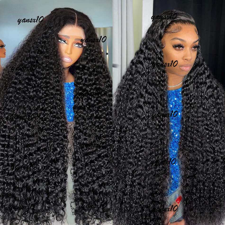 200density Full Brazilian Wave Frontal Wig Transparent 13x4 Lace Front Human Hair for Women Pre Plucked Deep Curly Synthetic Closure Wigs 28