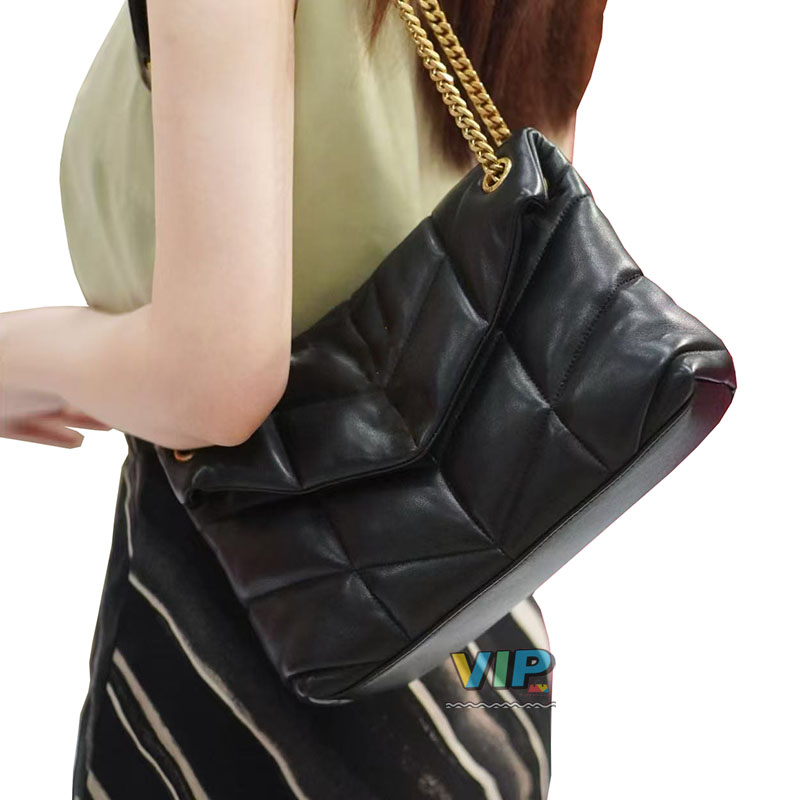 12A Premium Puffer Loulou Quilting stitching Suede Lambskin Nylon Denim Chains Shoulder Bag Genuine Calfskin Soft leather Cloud Bag with Vintage hardware 577476