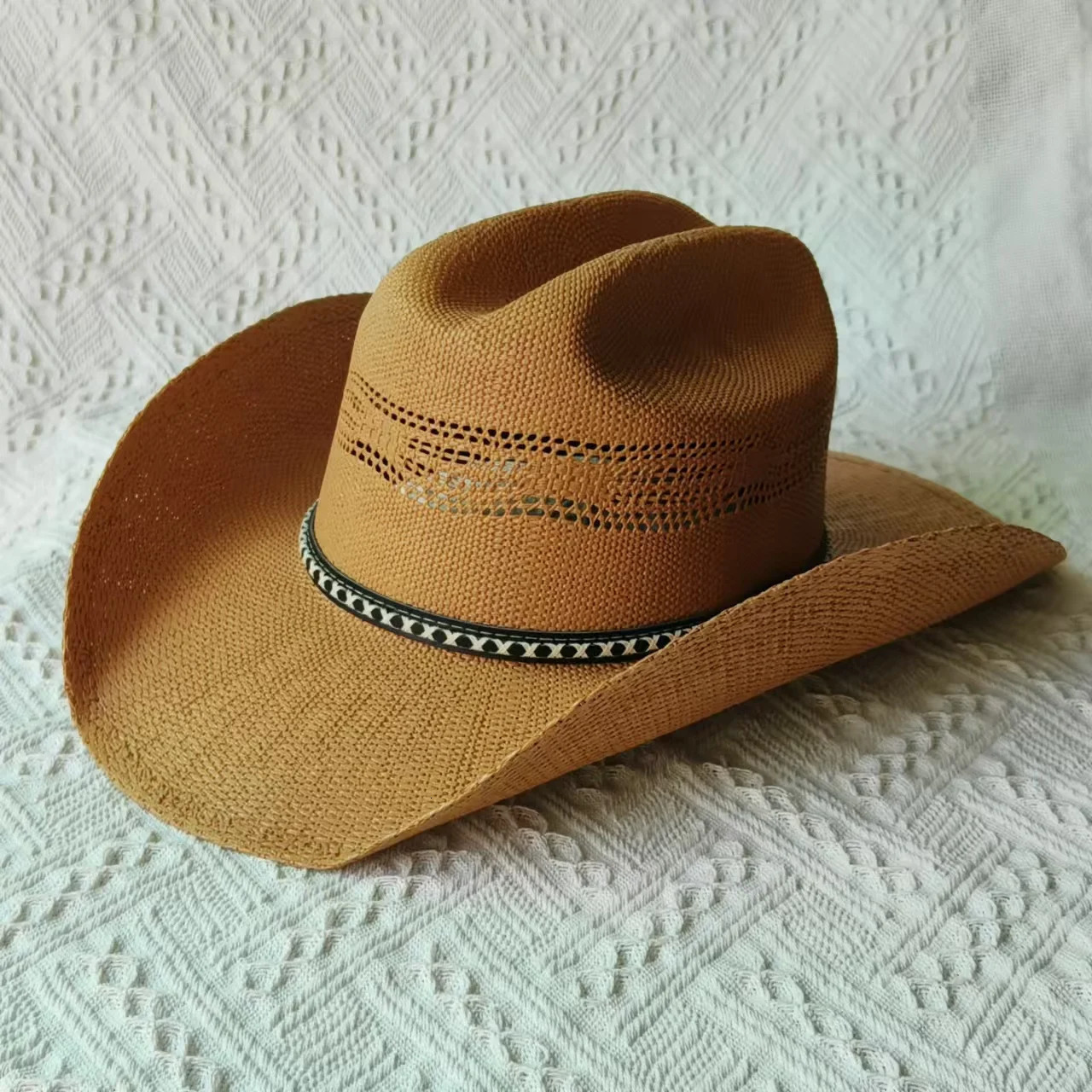 Pasture Western Cowboy Straw hat women Large Brim stiff straw hat cowboy Outdoor summer Sun Jazz Hat sombrero vaquero hombre 250829