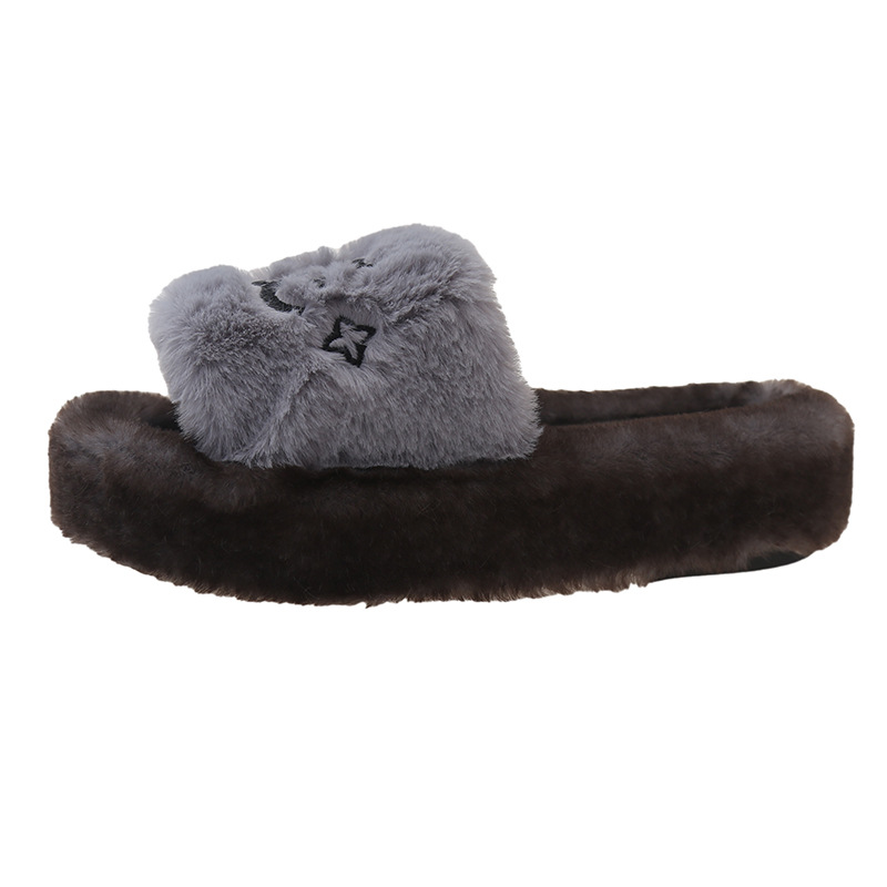 Hot free shipping designer slippers for womens flat slippers white black blue khaki New winter fashionable and versatile cotton mop