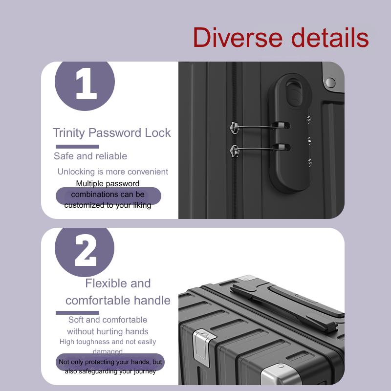 Multifunctional Hard Shell Luggage with Reinforced Corners & Universal Wheels B66