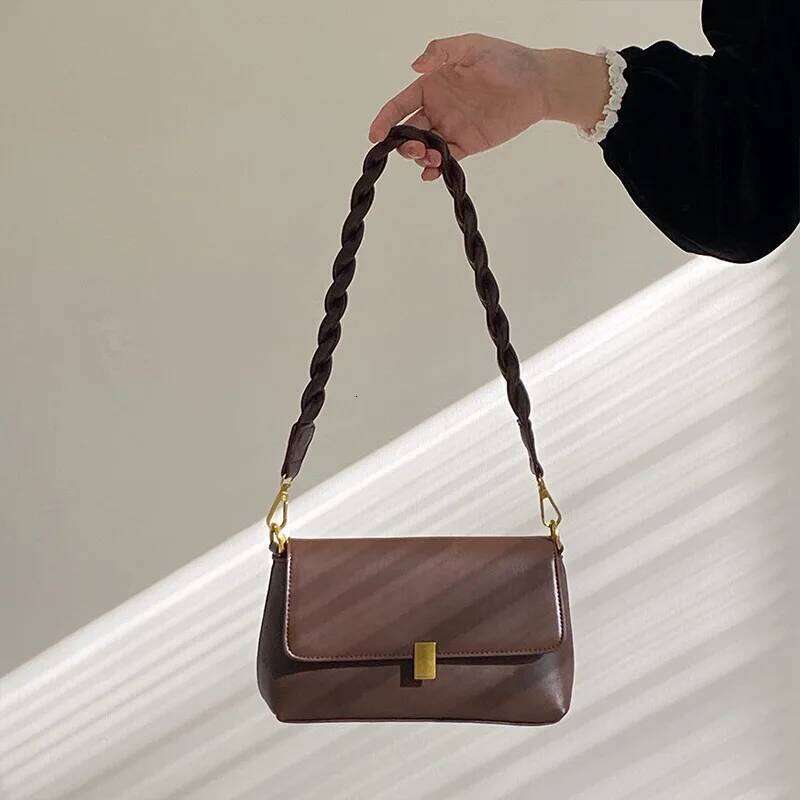 2025 New Women's Retro Underarm Single Shoulder Cross Small Bag, Horizontal Square Style