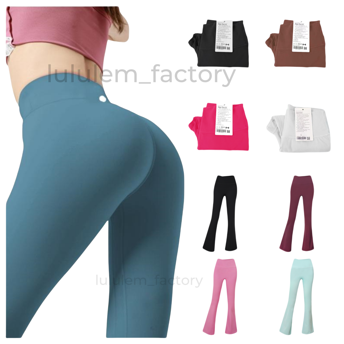 Women Pants new Outfits Flared Trousers Elastic High Waist Close-Fitting Sport Gym Pure color Fit Belly Bell-Bottomed Slim Long luluity Lemonion Leggings Pants