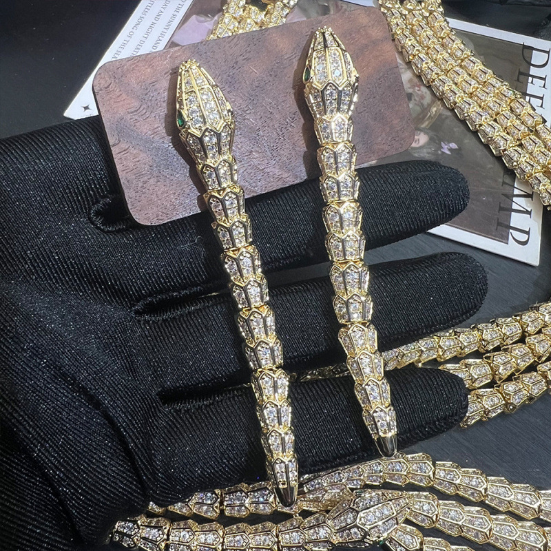 Luxury Brand Designer Jewelry Bao Series Three-Layer Spirit Snake Exquisite Jewelry Set Ins Hot-Selling High-End Snake-Shaped Necklace Bracelet Earrin
