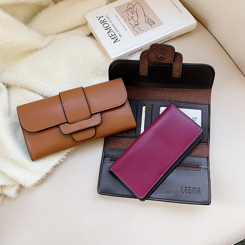 Autumn new women's long wallet, mini lightweight, compact, exquisite, niche design, versatile, commuting, simple, fashionable, light luxury desig