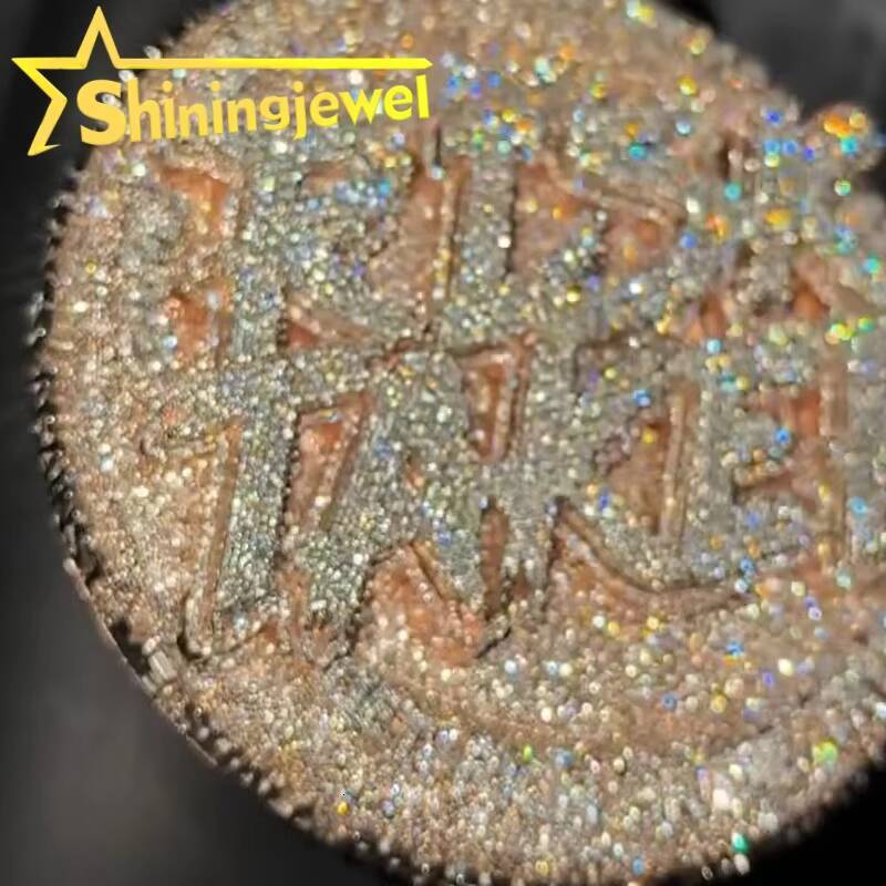 Iced Out Buss Down Gold Plated Custom Name Pendant 925 Sterling Silver GRA Moissanite Pass Diamond Test Letters Hip Hop Pendant