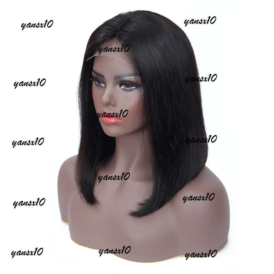 4x4 Lace Closure Wig Brazilian Straight Short Bob Human Hair Wigs Gagaqueen 150% Density