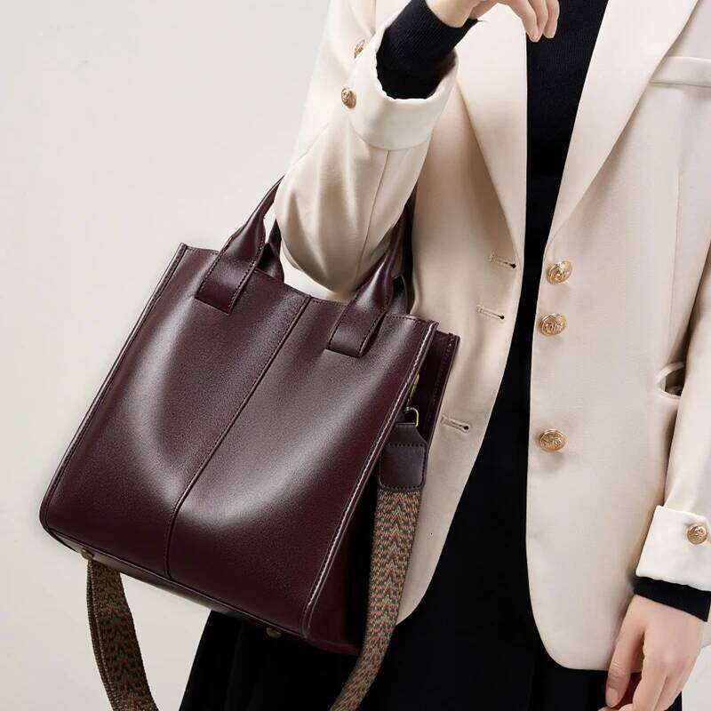 Genuine Leather Women's Shoulder Bag Designer Women Crossbody Bucket Bags High Quality Cowhide Handbags 2