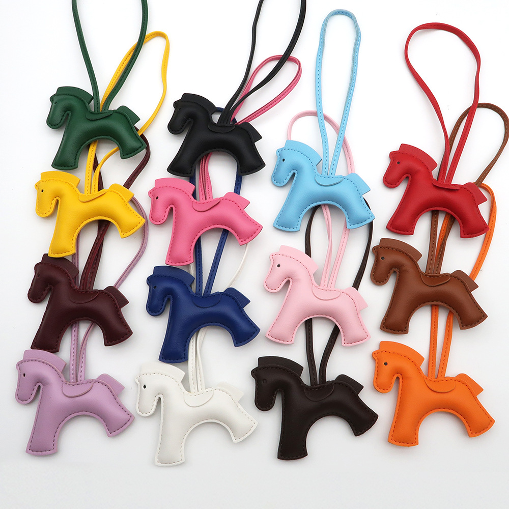 1/9/14PCS Premium Leather Horse Charm Pendant - Elegant Bohemian Style Bag Accessory for Women, Car Interior Decoration Gift