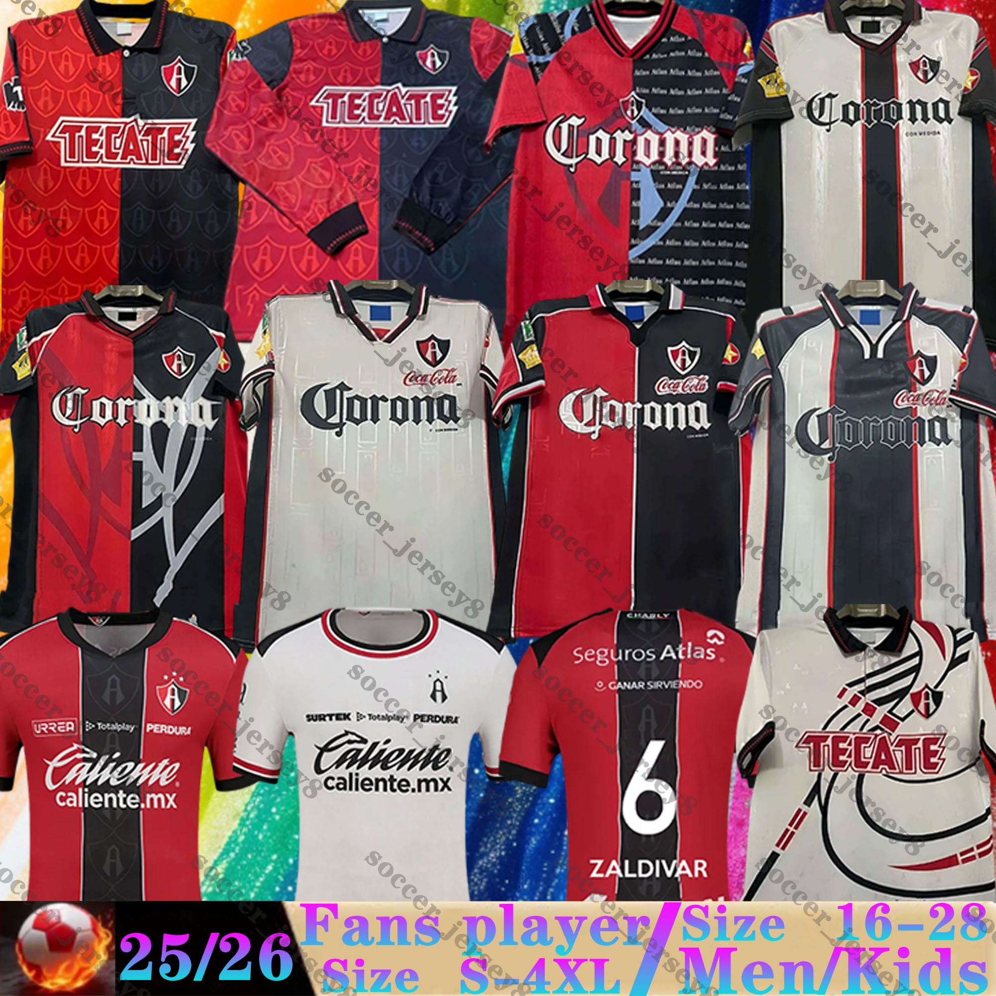 2025 2026 Atlas soccer jerseys Long sleeve gOnZaLeZ loS ZoRrOs ReTro 1994 97 2000 football shirts 25 26 The Foxes aGuIrRe DjUrDjEvIc LoZaNo MORA DORIA Men Uniform
