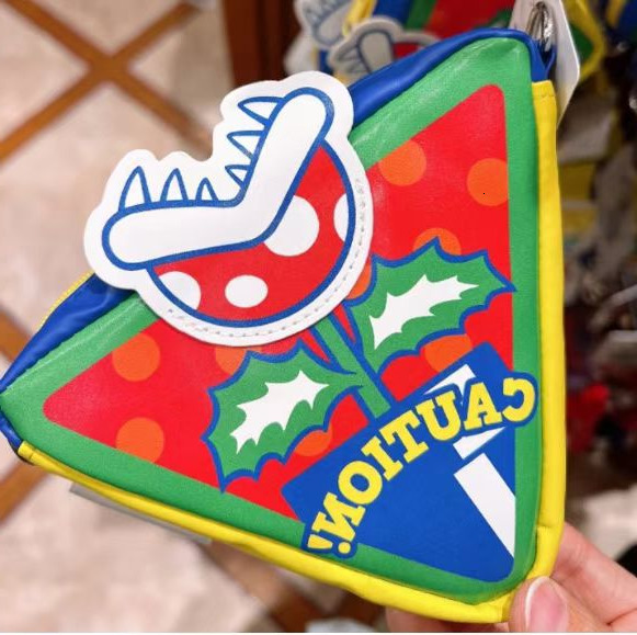 Autumn New Arrivals Japan Osaka Limited USJ Universal Studios Mario Storage Bag PU Leather Cartoon Cute Piranha mini Coin Purse